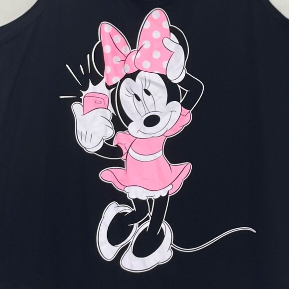 Disney Minnie Mouse Sleepwear Tank Top Womens XL Black Pink Selfie Summer - Picture 4 of 8
